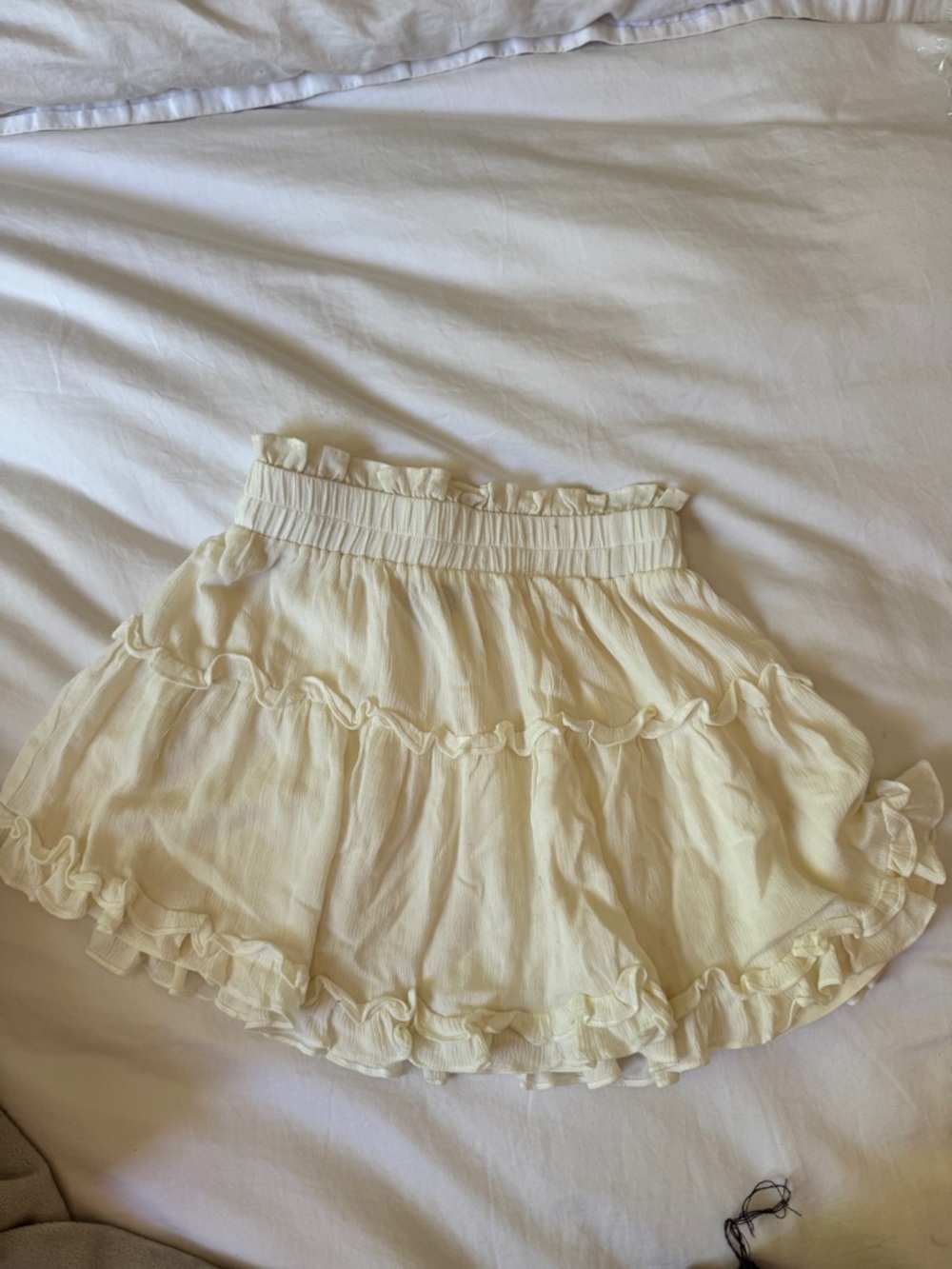 Cream Ruffle Mini Skirt - Picture 5 of 5